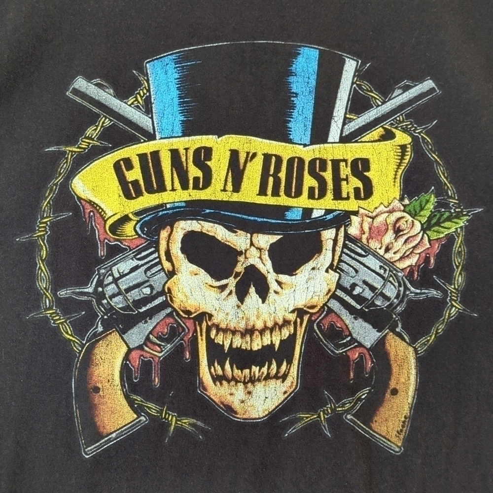 Guns N' Roses Skull Logo Graphic Short Sleeve Crewneck Band T-shirt Black XL - Picture 3 of 10